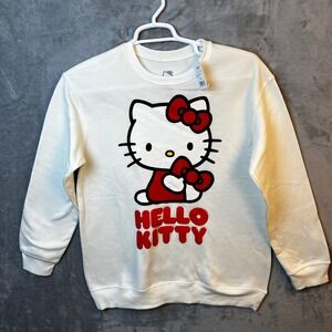 Sanrio Hello Kitty Sweatshirt Womens ‎ M White Hybrid Apparel Graphic Pullover